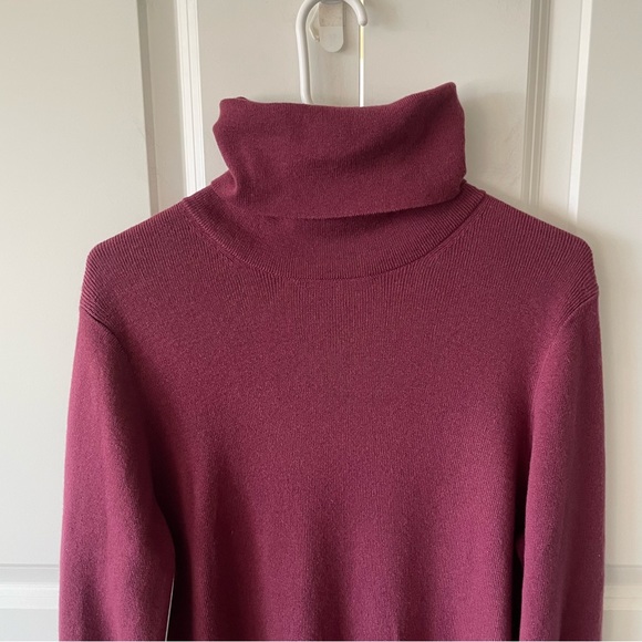 Aritzia Wilfred Rebecca Frosted Plum Purple Knit Turtleneck Long Sleeve Dress - Picture 3 of 13